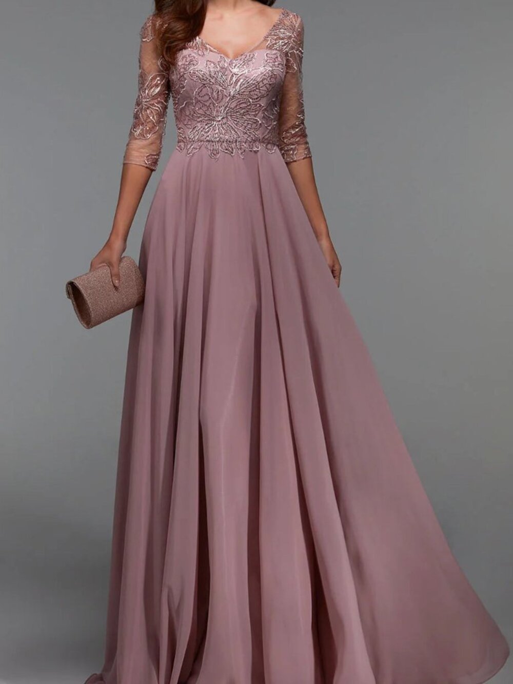 NWT Alyce Paris 27475 V-Neck Sequin Lace Prom Dress Rosewood size 16